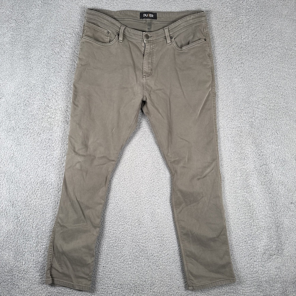 DU/ER N2X Relaxed Taper Jeans Mens 38x32 (36x30) Gray Five-Pocket Pants Stretch